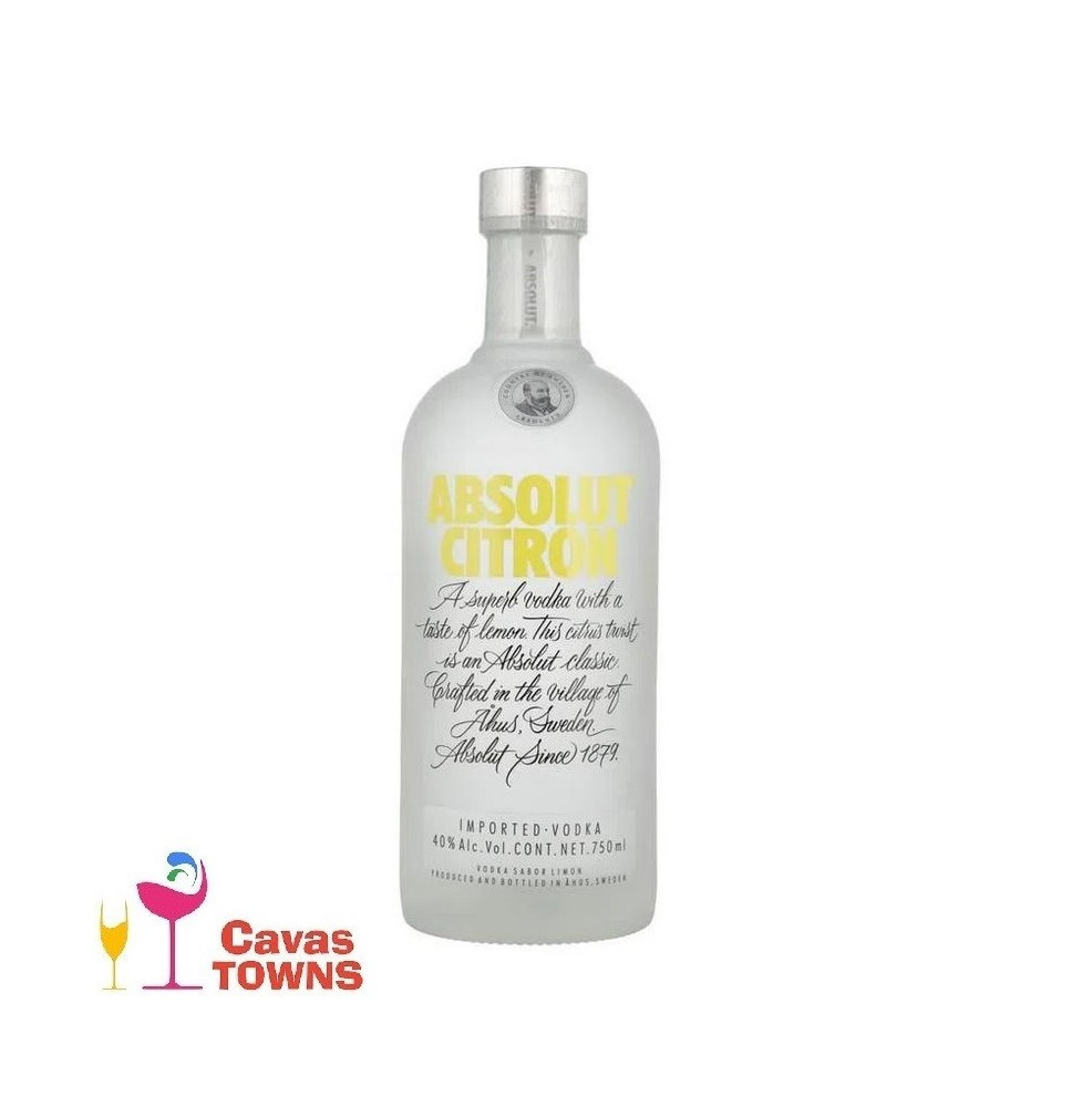 Vodka Absolut Citron 750 ml - Cavas Towns Vodka Absolut Citron 750 ml - Cavas Towns