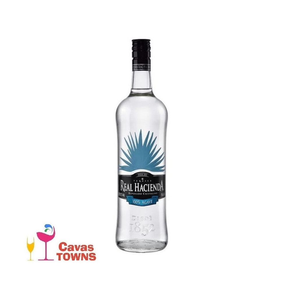 Tequila Real Hacienda Reposado Cristalino 940 ml - Cavas Towns