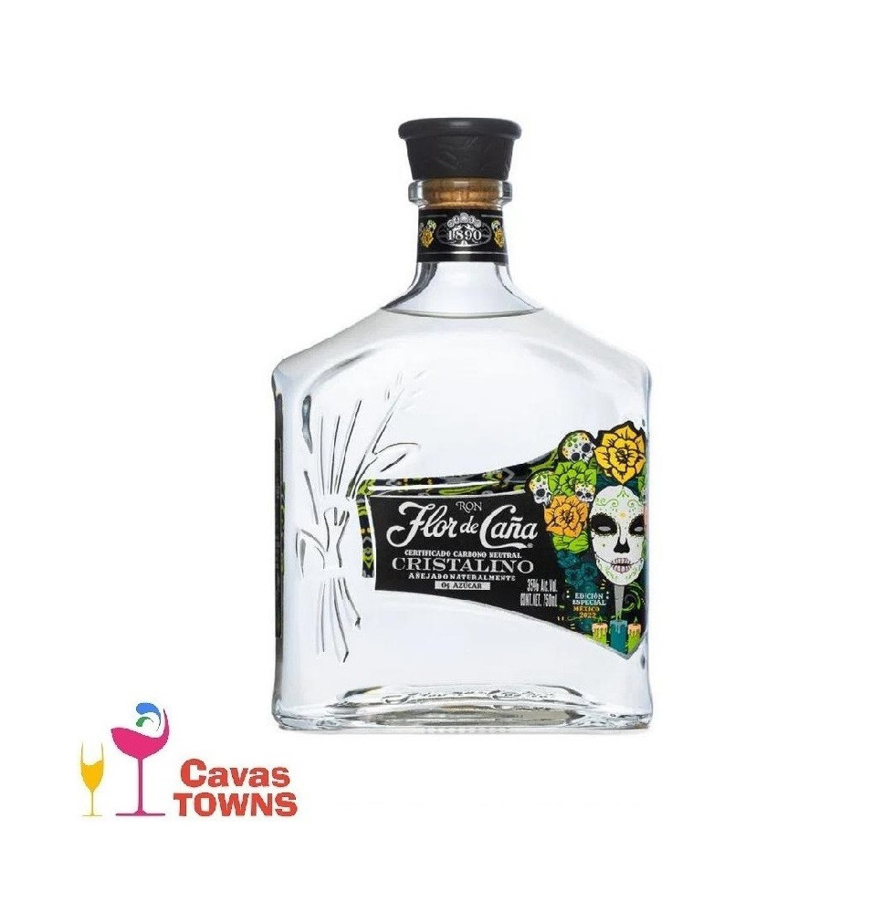 Ron Flor De Caña Cristalino Edicion Catrina 750 ml - Cavas Towns