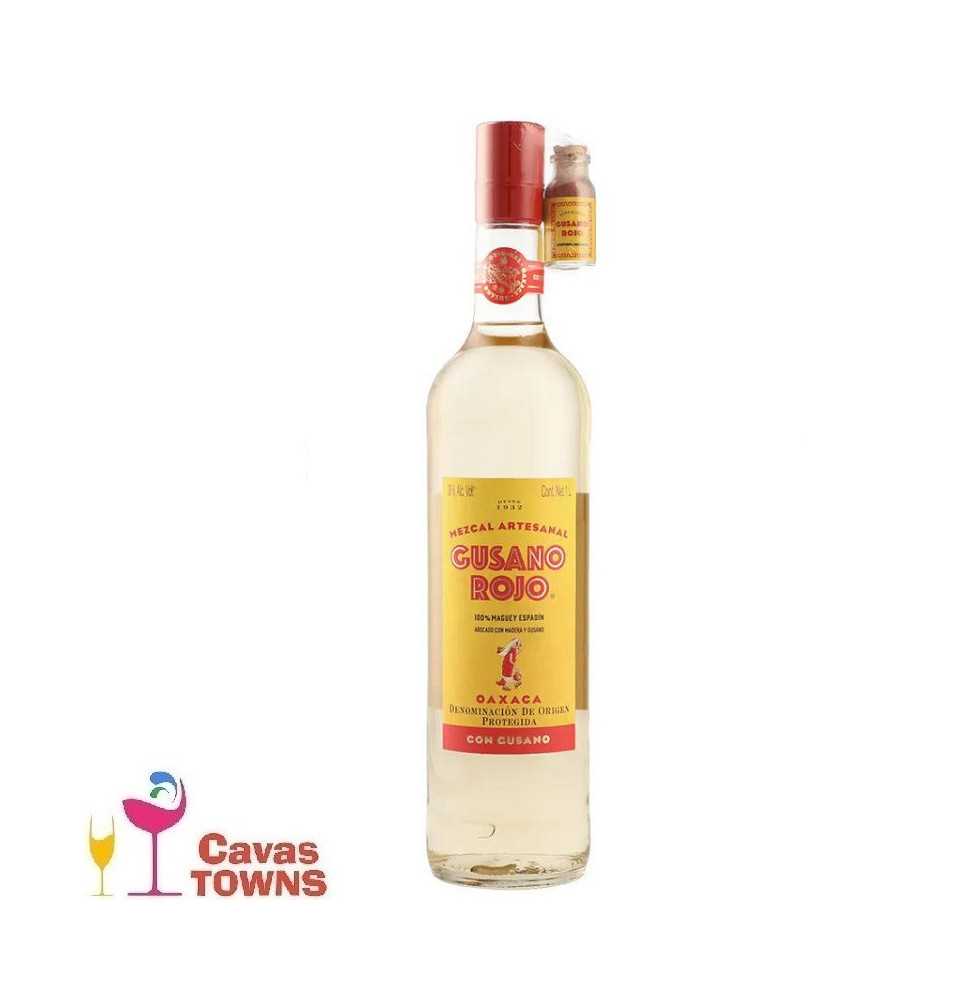 Mezcal Gusano Rojo Aboc Madera/Gusano 1000 ml - Cavas Towns
