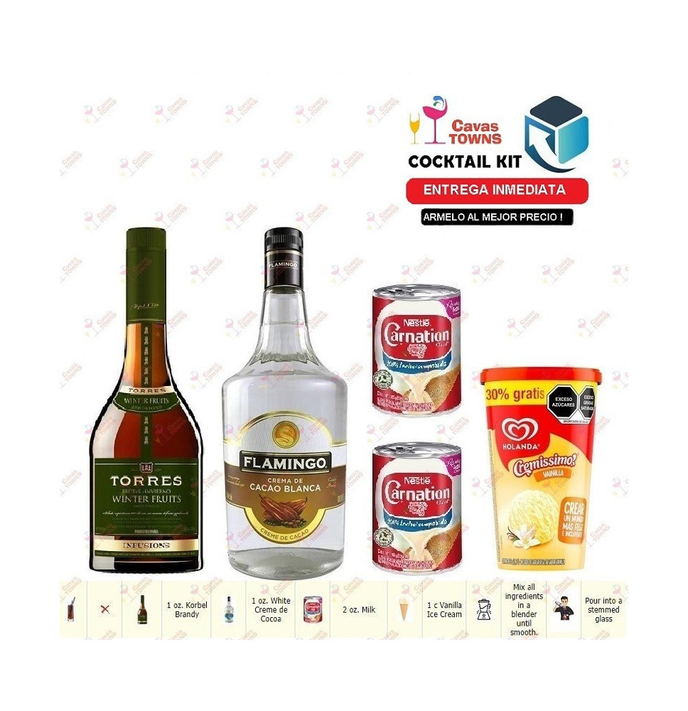 Cocktail Kit Brandy Alexander - 4 Receta Recipe - Cavas Towns