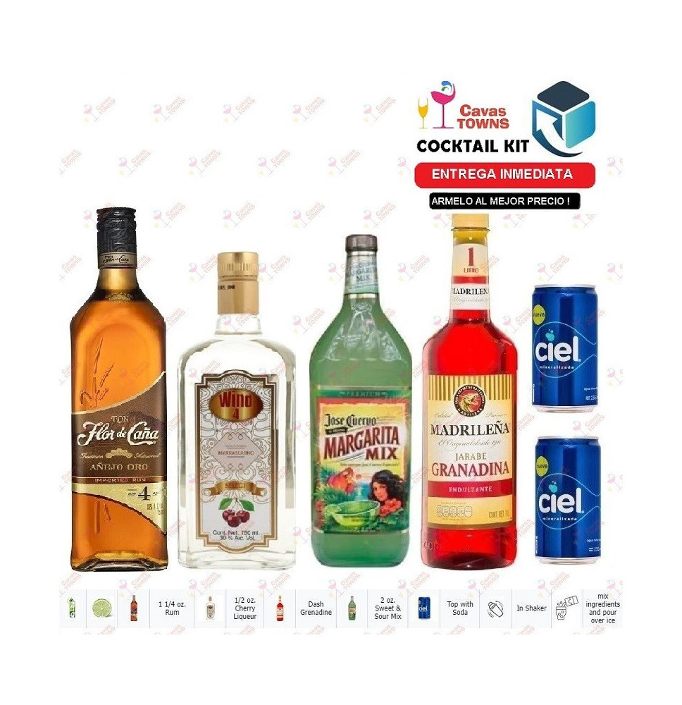 Cocktail Kit Cherry Rum Fizz Receta Recipe - Cavas Towns