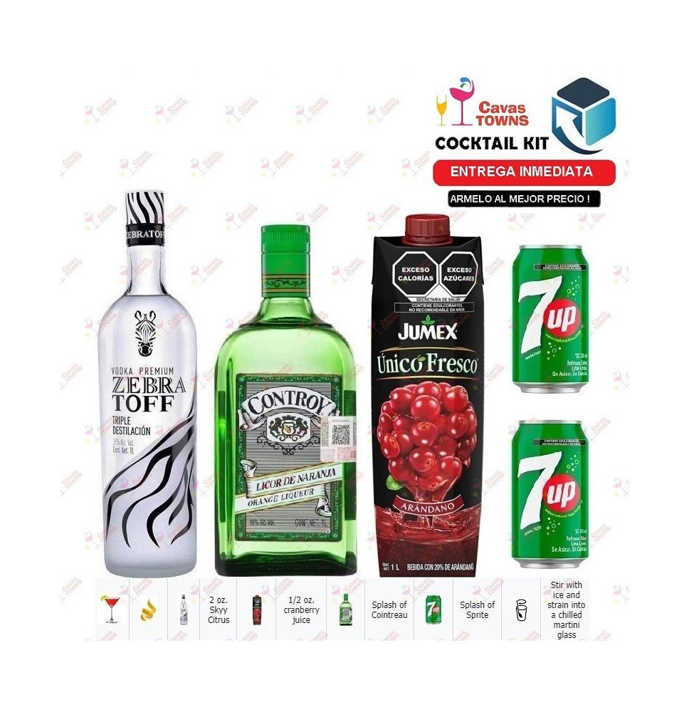 Cocktail Kit Citrus Cosmopolitan - 2 Receta Recipe - Cavas Towns Cocktail Kit Citrus Cosmopolitan - 2 Receta Recipe - Cavas Towns