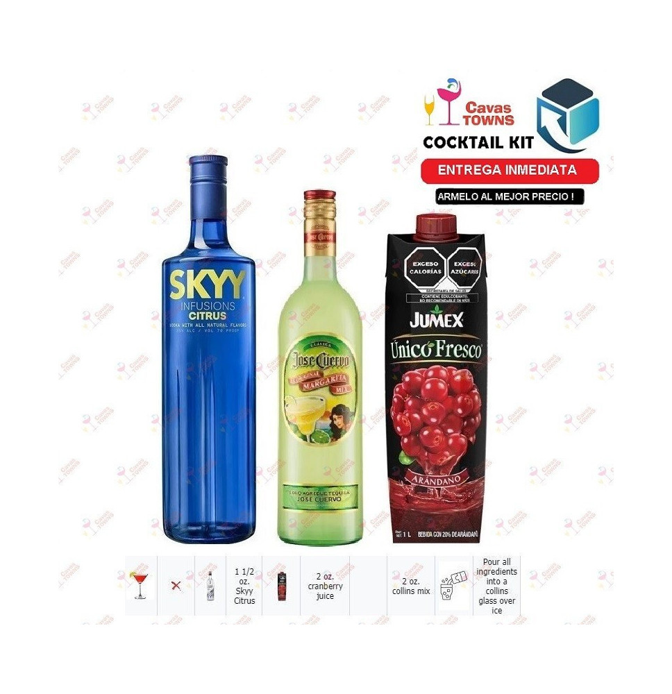 Cocktail Kit Citrus Cran Collins Receta Recipe - Cavas Towns