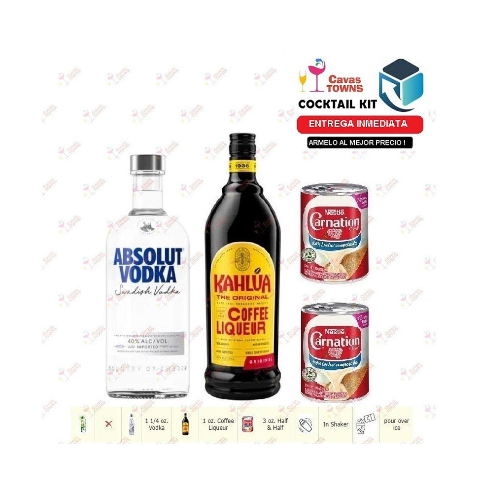 Cocktail Kit Dirty Mother Tall White Russian Receta Recipe - Cavas Towns