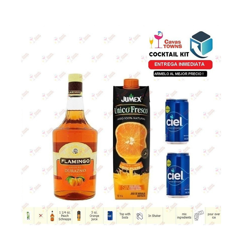Cocktail Kit Fuzzy Navel Receta Recipe - Cavas Towns