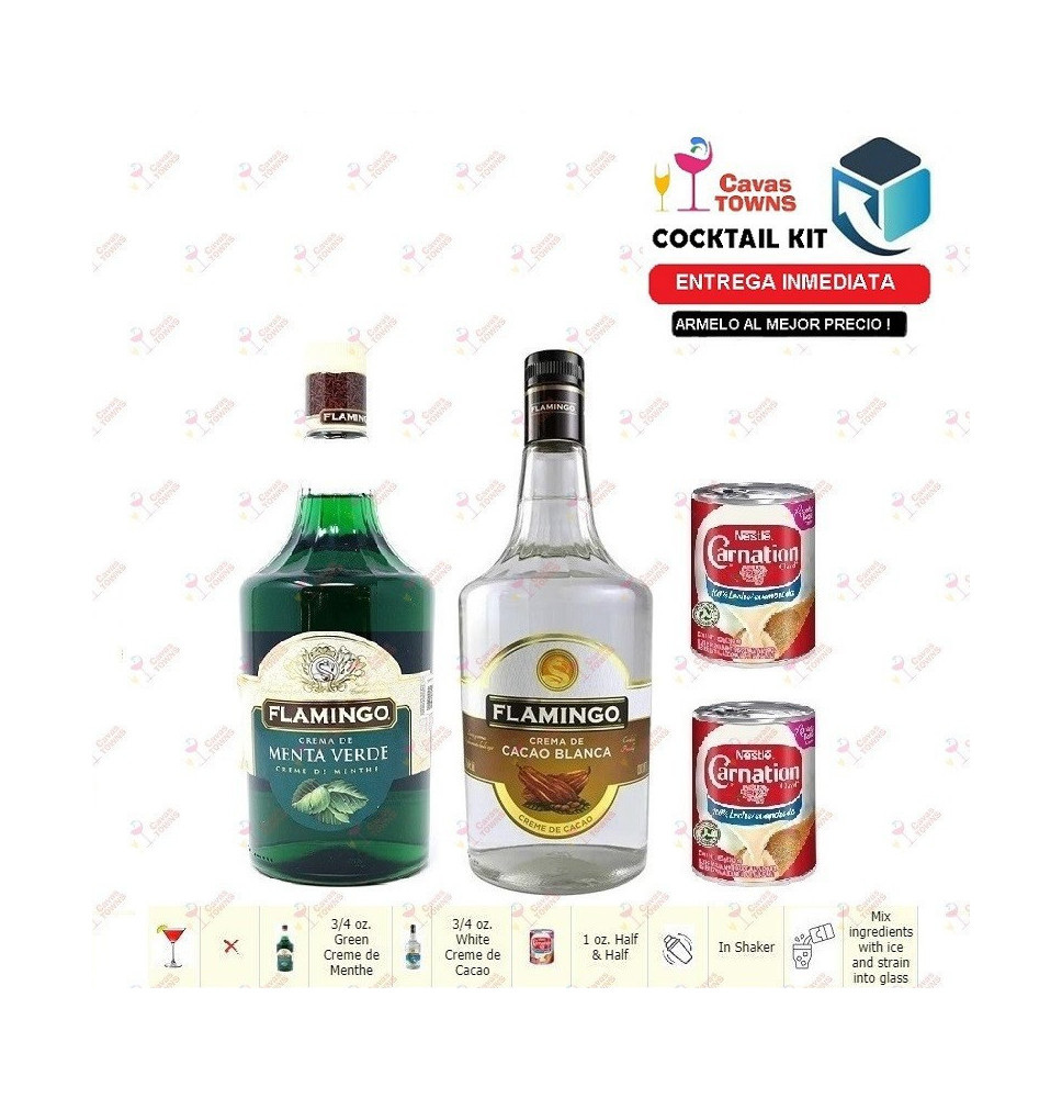 Cocktail Kit Grasshopper - 2 Receta Recipe - Cavas Towns Cocktail Kit Grasshopper - 2 Receta Recipe - Cavas Towns