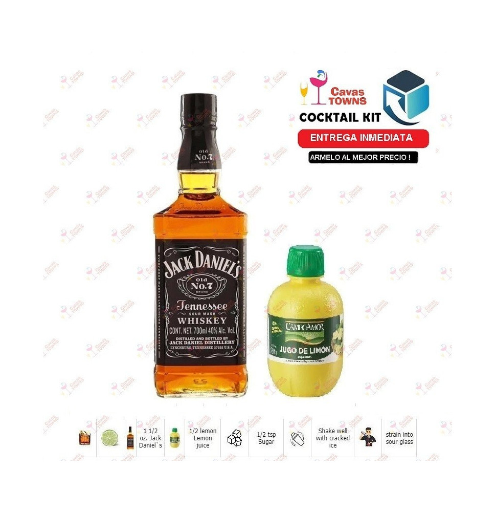 Cocktail Kit Jack Daniel's Whisky Sour Receta Recipe - Cavas Towns